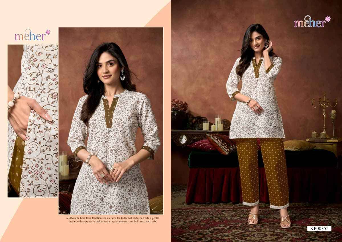 PANKH By Meher 347 To 352 Series Designer Collection Ruby Slub Co-ord Set At Wholesale Price